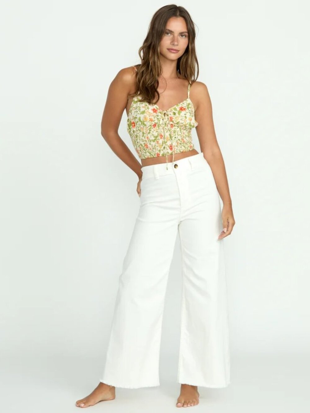 Billabong: Free Fall High-Waist Pants - Salt Crystal/White